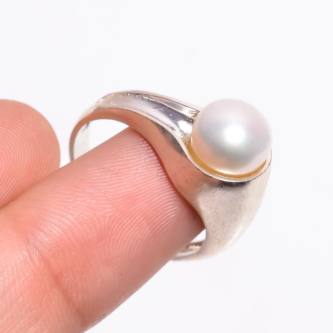 Handmade Biwa Pearl Ring: Ethnic Sterling Silver Statement Jewelry - Etsy