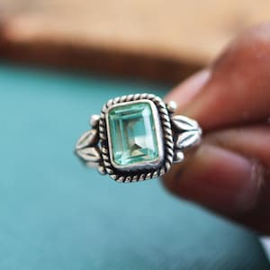 Handmade Aquamarine Sterling Silver Ring | September Birthstone