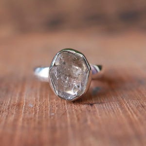 Natural Herkimer Diamond Ring, 925 Sterling Silver Ring, Handmade Ring, Statement Jewelry, Women Ring, Herkimer Gemstone, Gift For Her,
