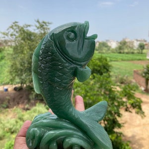 AAA Australian Jade Fish Carving | Jade Fish Carving | Crystal fish Carving | Fish Totem | Jade Fish Crystal Gift