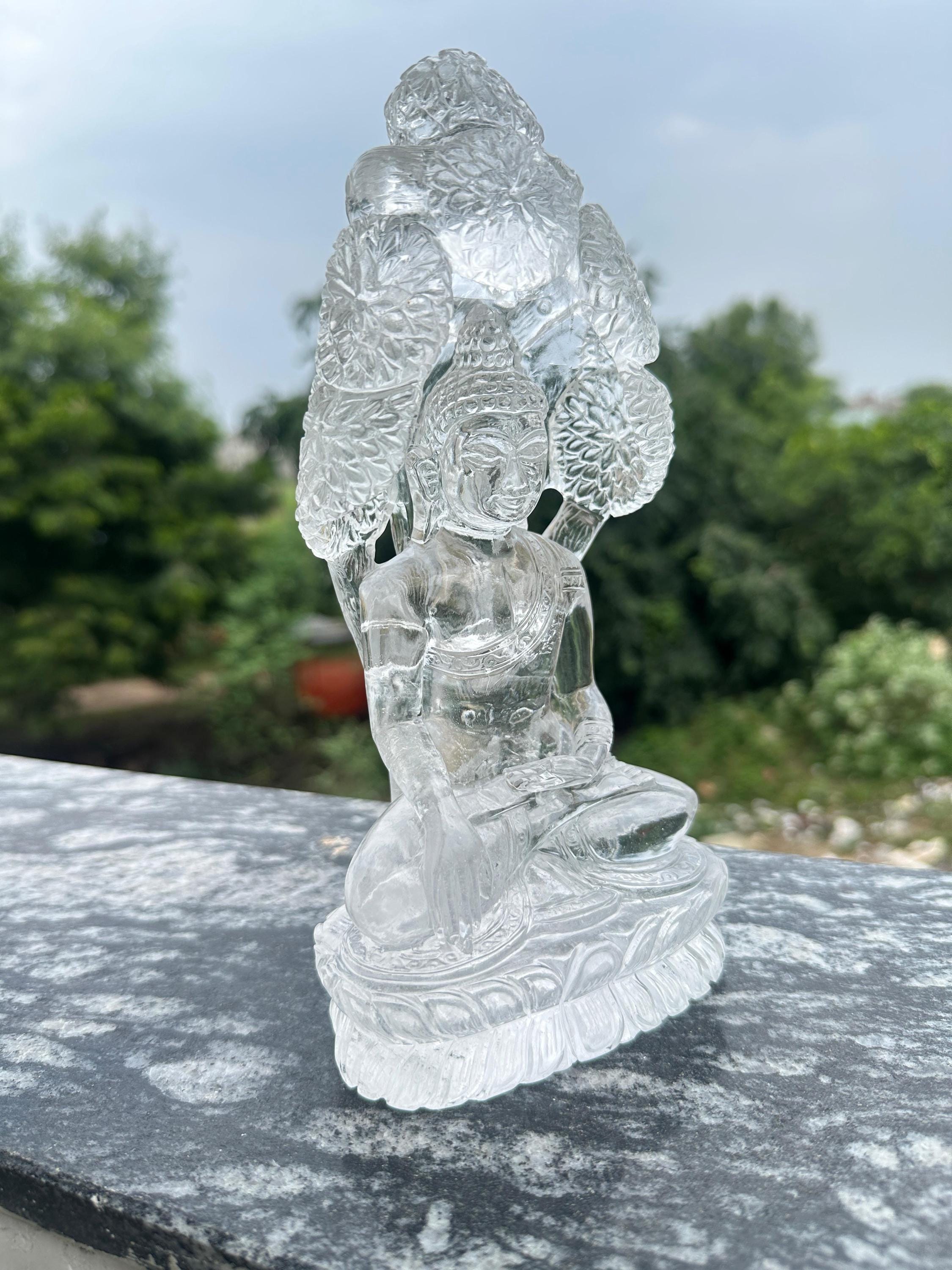 希少、天然ヒマラヤ仏像彫刻、水晶仏像、水晶彫刻、石の彫刻、天然石