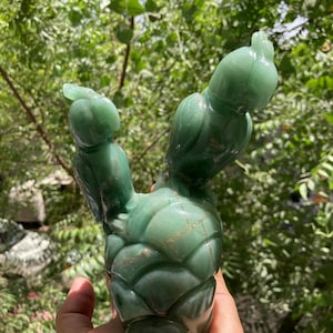 Natural Green Jade Parrot Pair - Gemstone Birds- Carved Parrot Statue- Carved Crystal Birds- Natural Jade Parrot Pair Carving