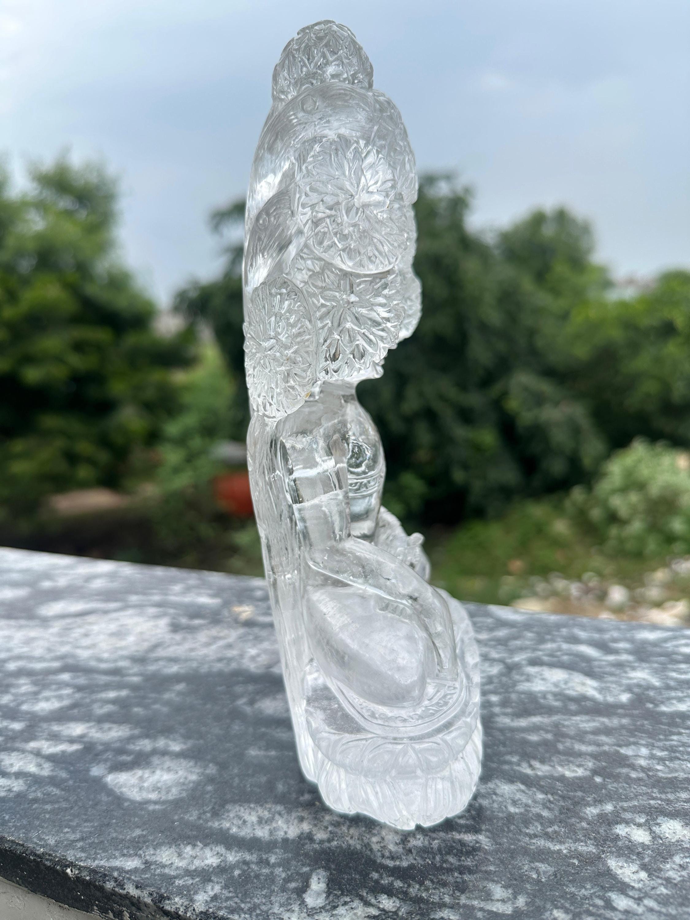 希少、天然ヒマラヤ仏像彫刻、水晶仏像、水晶彫刻、石の彫刻、天然石