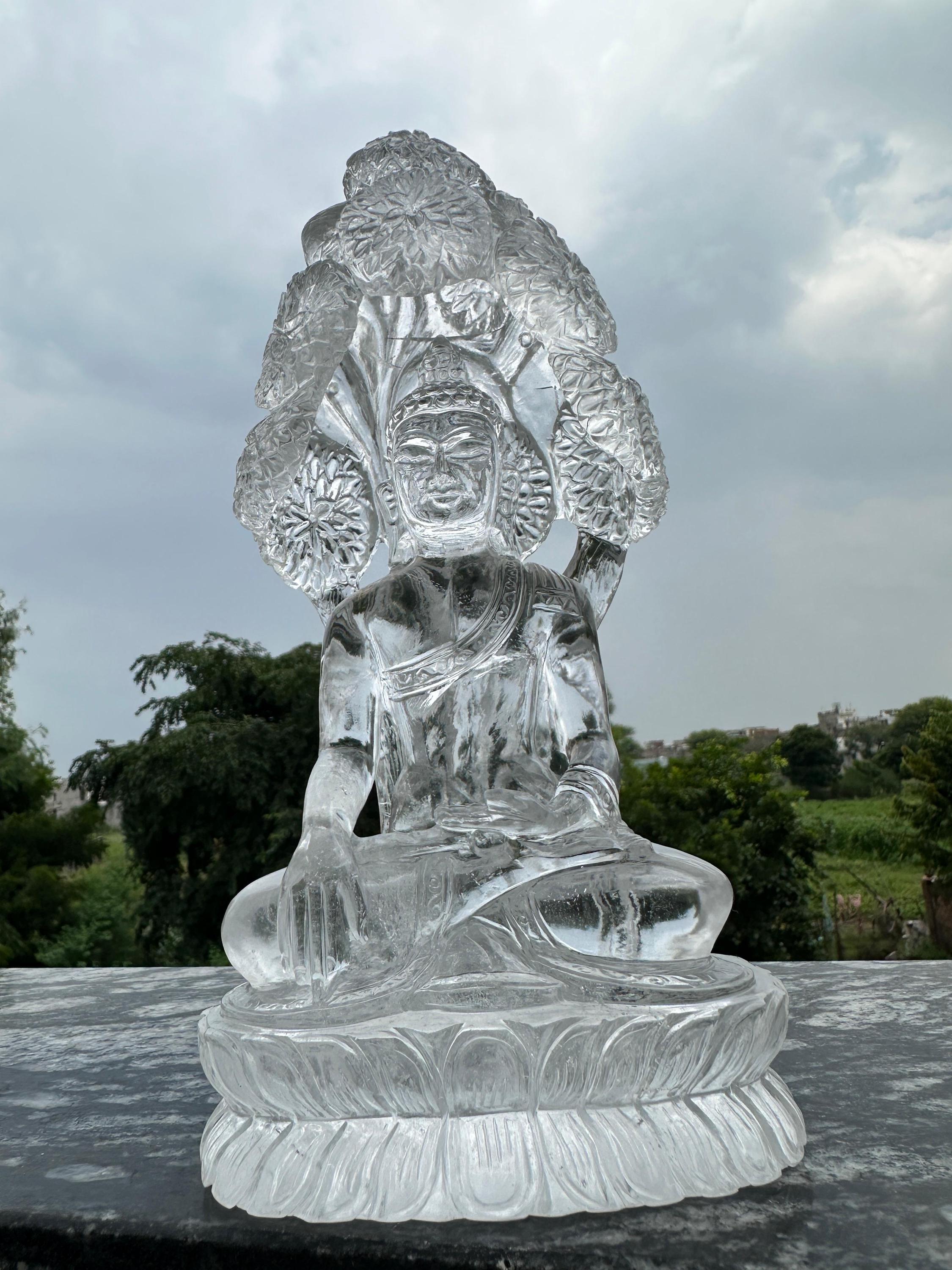 希少、天然ヒマラヤ仏像彫刻、水晶仏像、水晶彫刻、石の彫刻、天然石