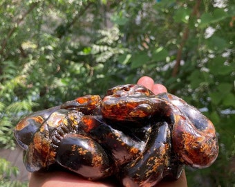 RARE Amber Snakes Carving | Simojovel | Chiapas |Fine Minerals | Amber Carving | Amber Sculpture | Crystal Snake