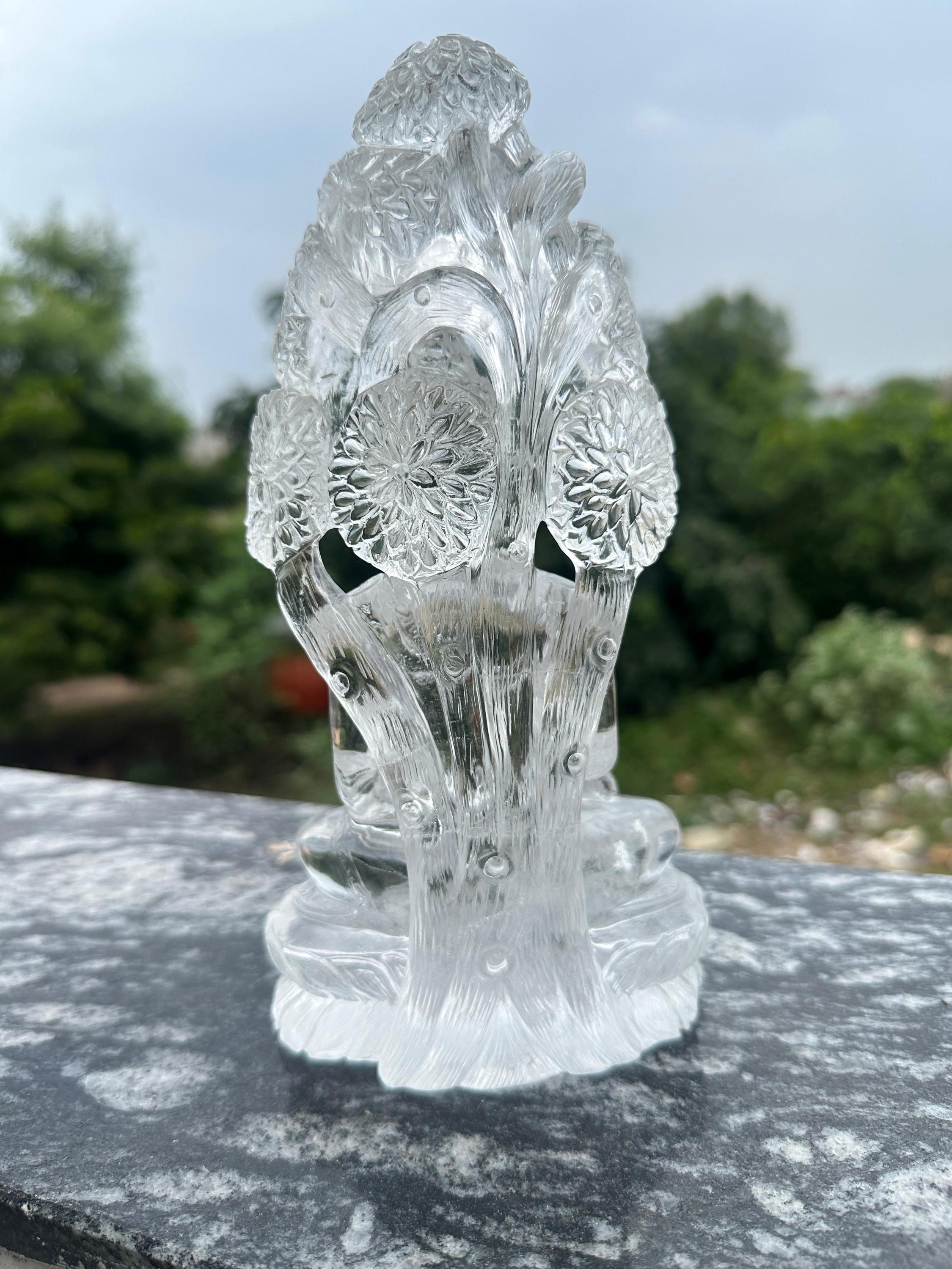 希少、天然ヒマラヤ仏像彫刻、水晶仏像、水晶彫刻、石の彫刻、天然石