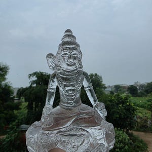 Crystal Shiva Carving, Natural Stone Sculpture, Spiritual Decor, Meditation Statue, Chakra Balancing, Handmade Crystal Art