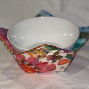 Reversible Bowl Cozy: 100% Cotton Microwave Bowl Holder