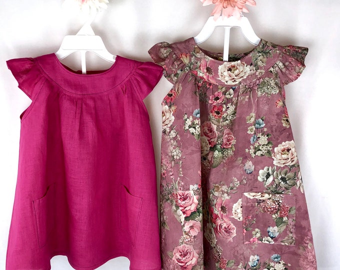 Linen Party Dress, Special Occasion girls dress