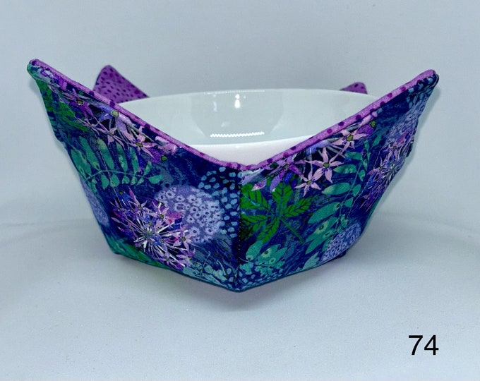 Reversible bowl cosies, hot soup bowl holder, microwave bowl holder. 100% cotton.  Australia designs & Sets 4 in separate listing.