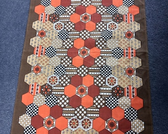 Vintage IrishTea Towel. Patchwork by Ulster Weavers, Unused.