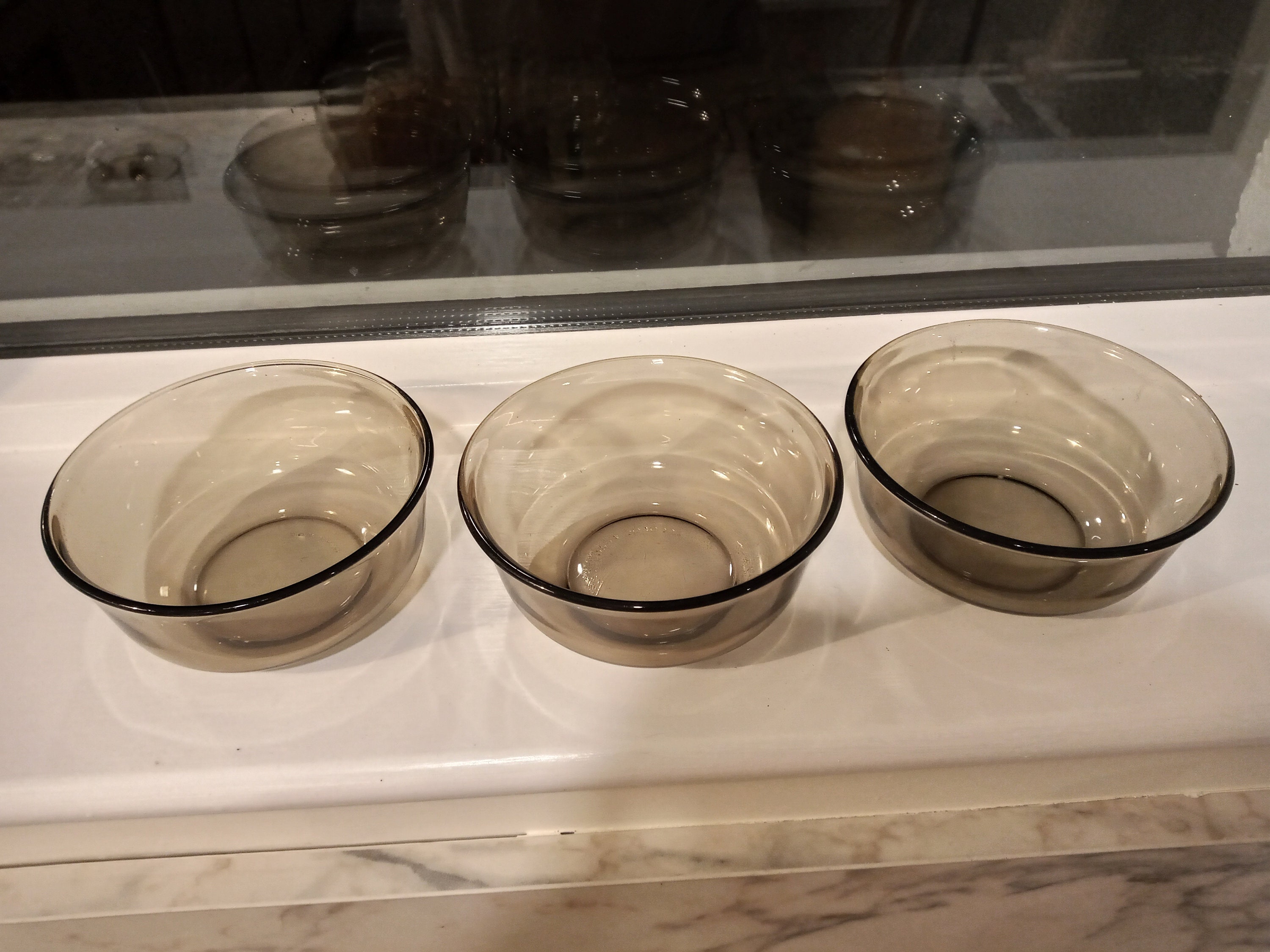 Vintage Arcoroc Fume Smokey Black Glass Bowls Made In Etsy