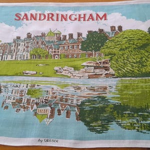 Vintage Irish Linen Tea Towel. Ulster Weavers, Unused. Royal Sandringham Tea Towel, Queen Elizabeth