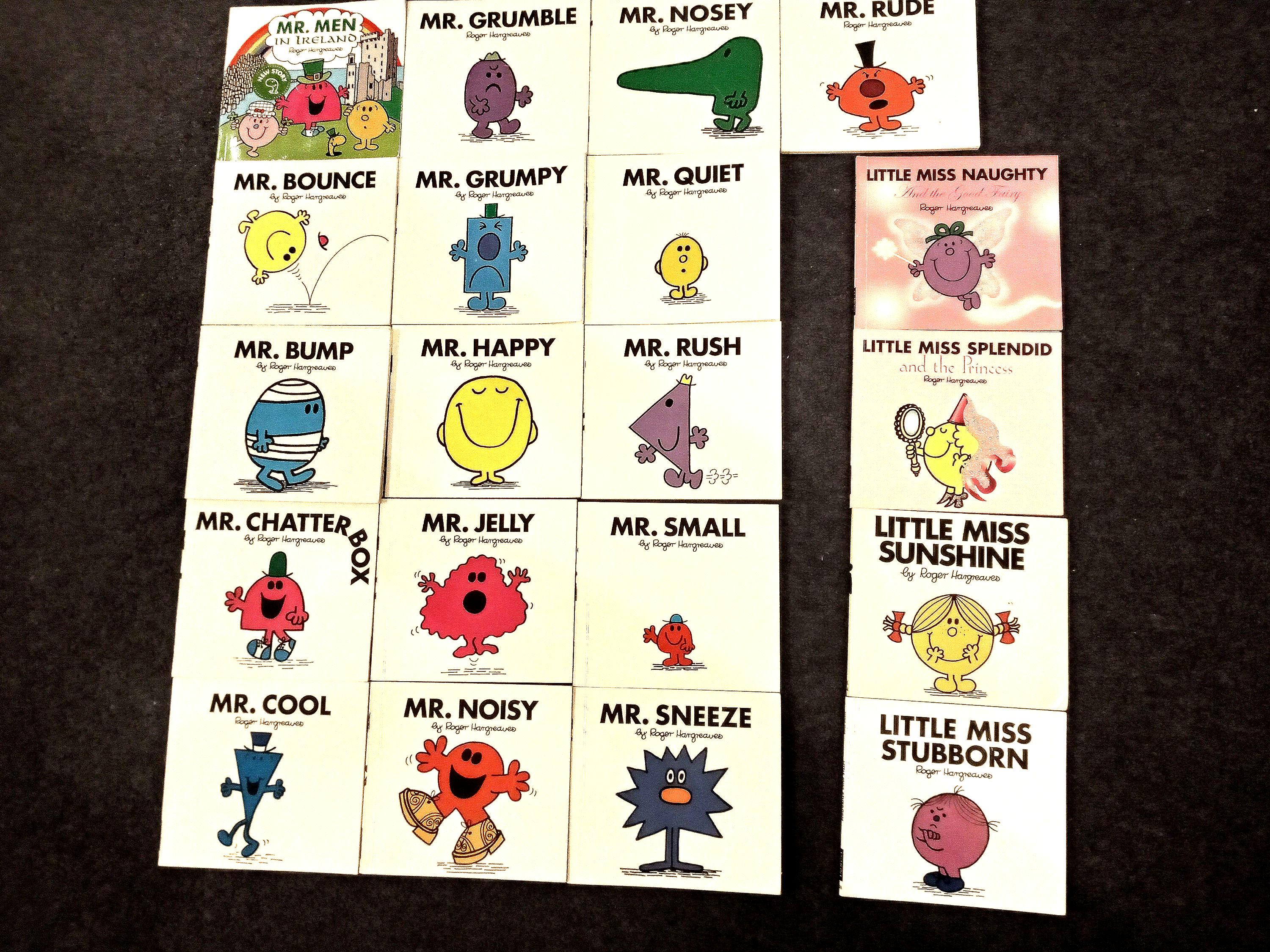 Lot 8 VTG Little Miss Collectible Books Roger Hargreaves  Vintage Mr. Men & Little Miss Enamel Charm Bracelet – Roger Hargreaves Series main image 1