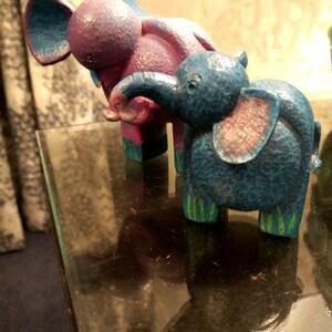 Vintage Artform Elephants.  Collectible Miniatures, called Elly and Nelly.