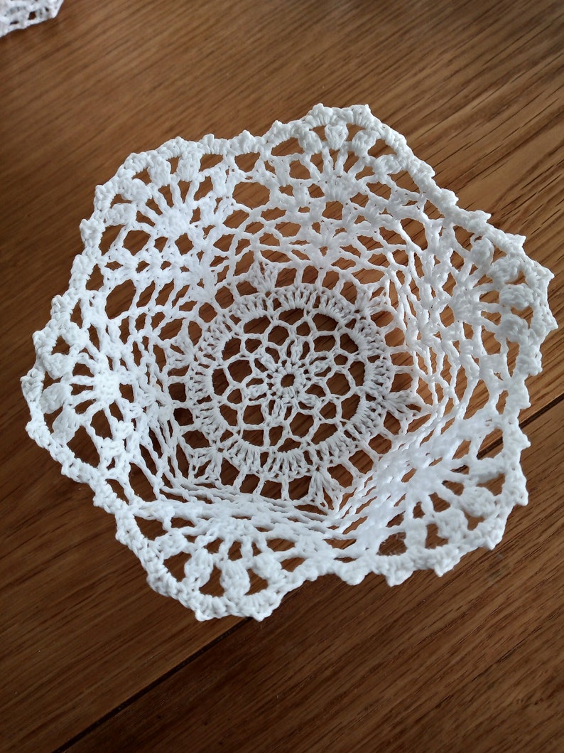 Vintage Doily Bowls. Pure White Crochet Bowls. Wedding Decor. Etsy