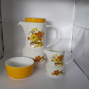 Vintage 3 Piece Retro Coffee Set. Made in England 70&#39;s.