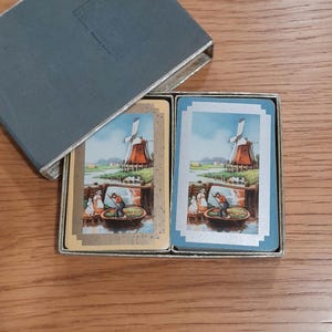 Carte da gioco Vintage Congress, mazzo doppio - Scena olandese. Prodotte da The US Playing Card Co.