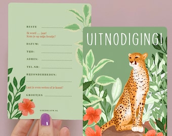 Uitnodiging Kinderfeestje Cheeta