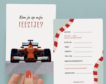 Uitnodiging Kinderfeestje Formule 1