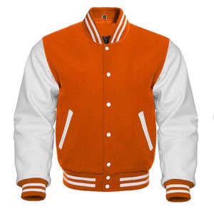 Applique Wool Blend Bomber Jacket in Orange - Off White
