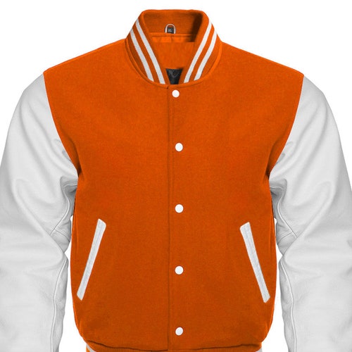 Pink Wool/white Leather Sleeves Varsity Jacket Baseball Etsy
