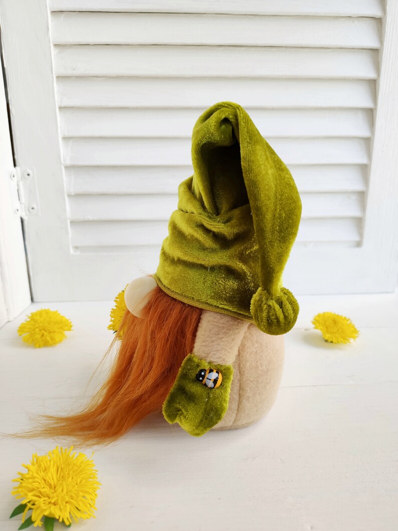 Chartreuse stuffed gnomes summer dandelion flower gnome | Etsy