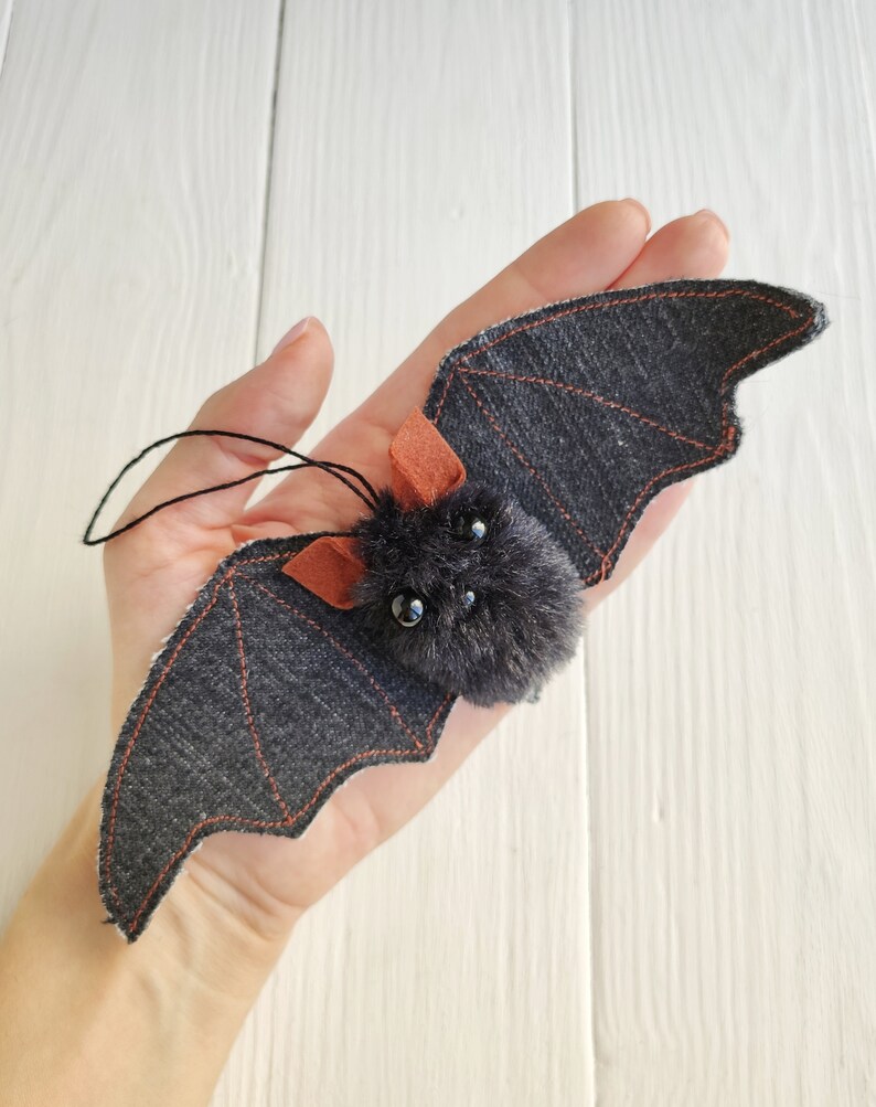 Halloween stuffed bat keychain or spooky ornament