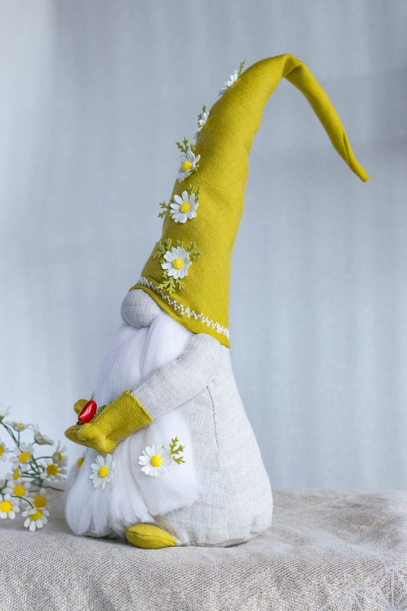 Daisy Flower Gnome Decor Stuffed Gnomes Stuff Gnome Doll | Etsy