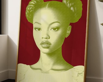 African american art, Black Girl Magic, Living Room Wall Art, large wall art