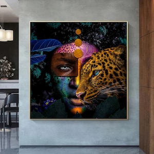 African Woman Wall Art, Black Art, Modern Neutral Decor