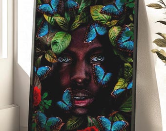 Black and white african art | african art wall decor | african wall art canvas