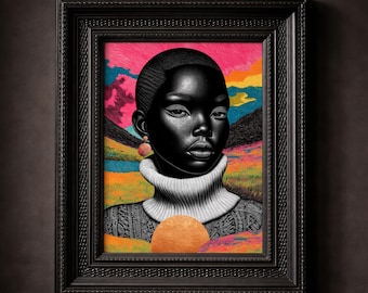 Black Woman Art Canvas | Afrocentric Home Decor
