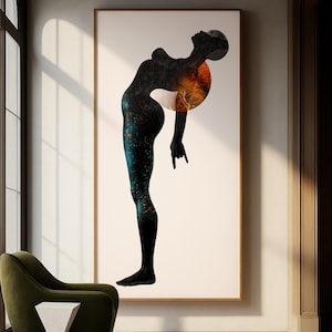 Oya, African Contemporary Wall Art Print, Narrow wall art, Living Room Wall Art, Afrocentric Feminist Portrait Art