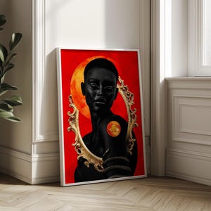 African Woman Wall Art, Black Art Poster, Afrocentric Modern Decor, African American Print