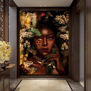 African art | Resilencia , African Contemporary Wall Art Print, Living Room Wall Art, Afrocentric Feminist Portrait Art