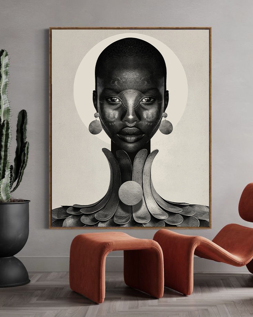 African Wall Art , African Contemporary Wall Art Print, Black Girl