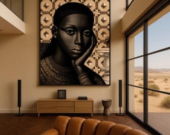 Black Woman Art Print | Afrocentric Wall Art on Canvas