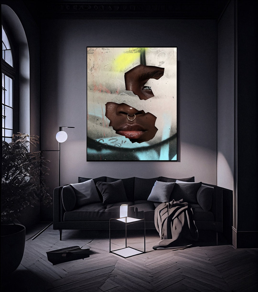 Gold , African Wall Art Prints,living Room Wall Art, Female Portrait