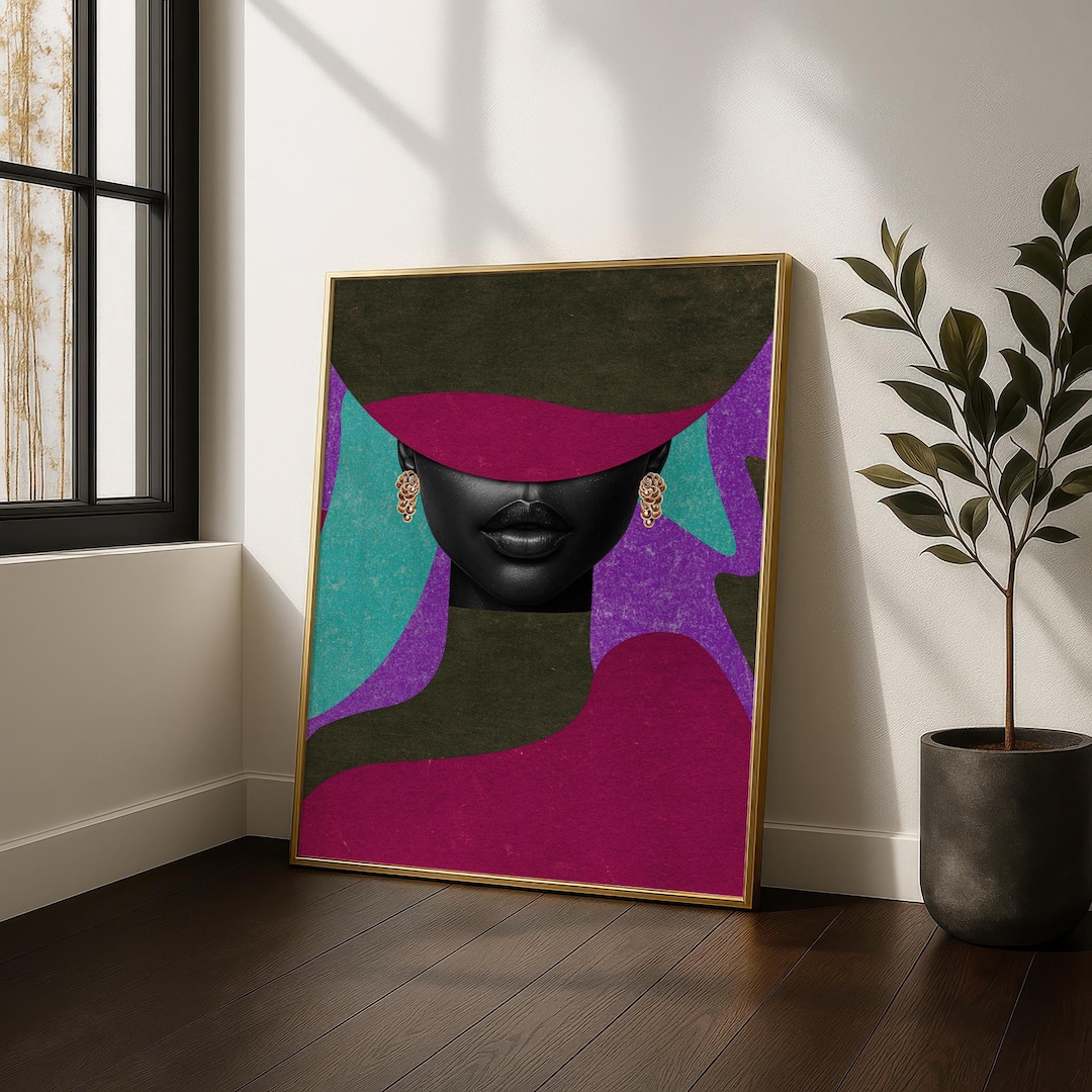 African Wall Art | Black Woman Canvas | Afrocentric Home Decor ...
