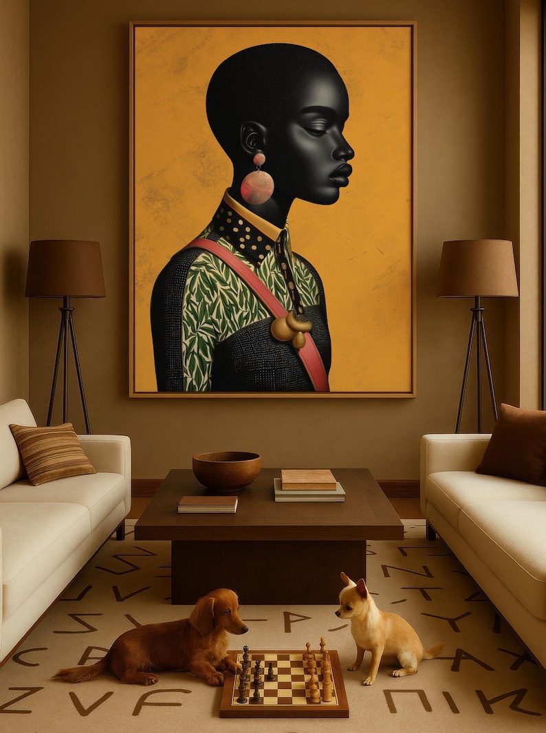 African Wall Art | Black Woman Canvas | Afrocentric Home Decor ...