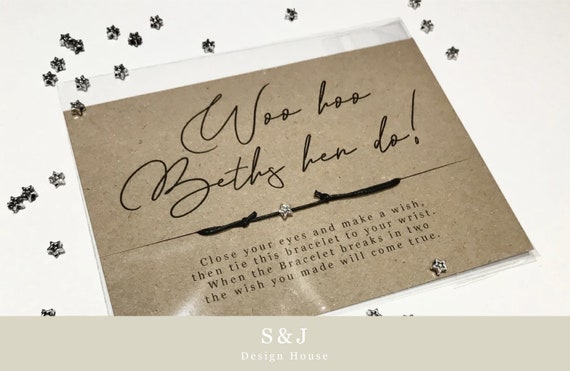 Personalized Hen Do Wish Bracelet | Bride Tribe Favor