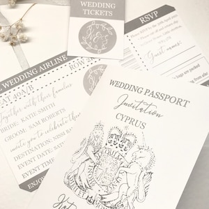 Personalised Wedding Passport invitation, Boarding Pass Wedding Invitation, Abroad Wedding Destination Invitations, Wedding Invitation