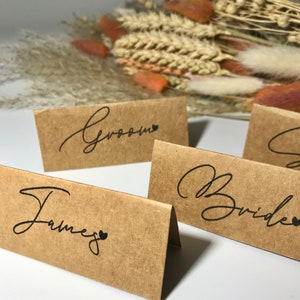 Wedding Name Tags | Name Place Cards | Wedding Place cards | Rustic Wedding Names | Calligraphy name cards | Kraft cards | Sent same day