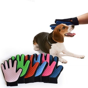 Dog Cat Grooming Gloves Pets Hair Remover Gentle Deshedding Brush Efficient Hair Remover Mitt Five Finger Design-Effective Mitt Excellent