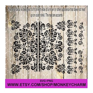 Mandala mixer stickers met bladeren, bloemen, toille, rollen en accenten gesneden bestand SVG en PNG bestanden.