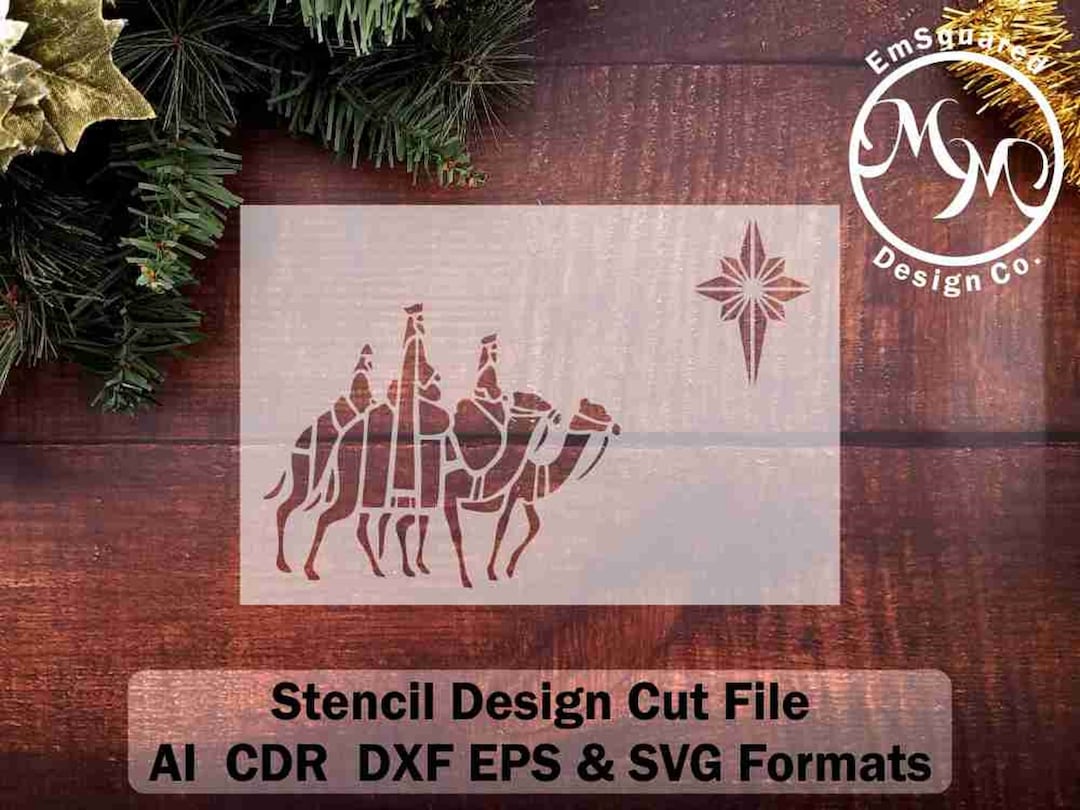 Three Wise Men Stencil Cut Out Design File Laser Engraving - Etsy