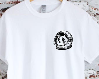スペースキティTシャツ：宇宙猫宇宙飛行士グラフィックTシャツ