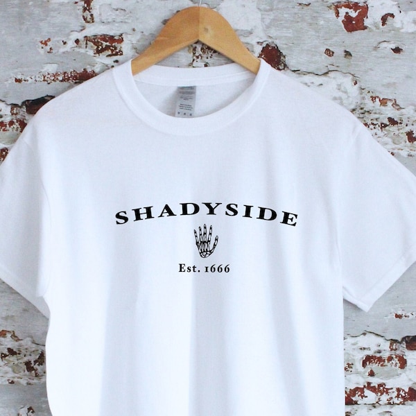 Shadyside Est. 1666 Print T-Shirt, S, M, L, XL, 2XL , Horror, Halloween, Grusel Shirt, Angst Straße, Horror Geschenk - BOO!