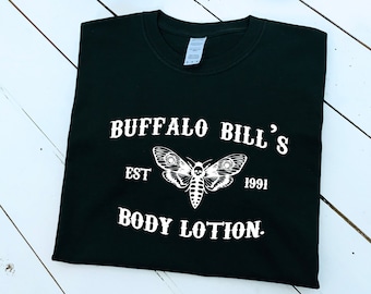 Buffalo Bill's Body Lotion T-Shirt: Silence of the Lambs Horror Tee, cotton unisex & womens